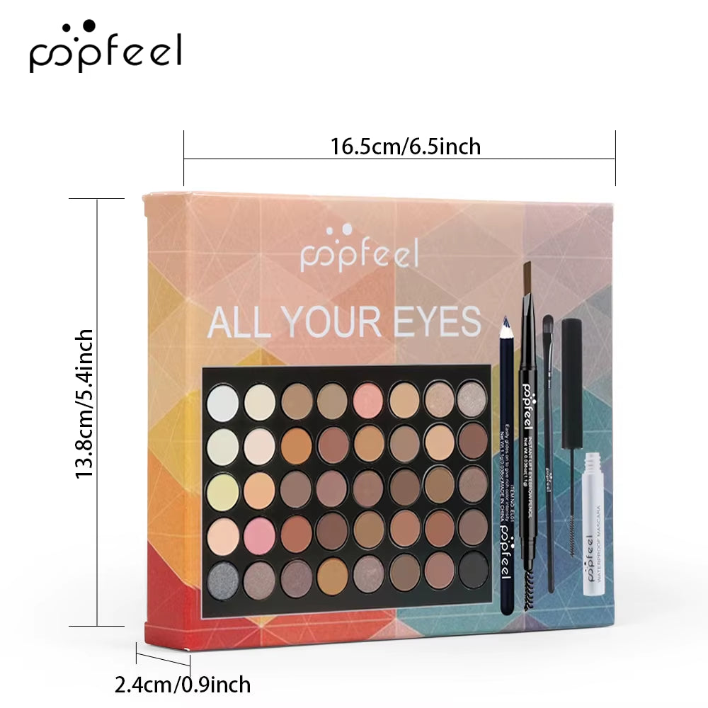 Eye Makeup Set, Eyeshadow Palette, Eyeliner, Mascara, Eyebrow Pencil, Makeup Tool Set Box, Gifts for Women