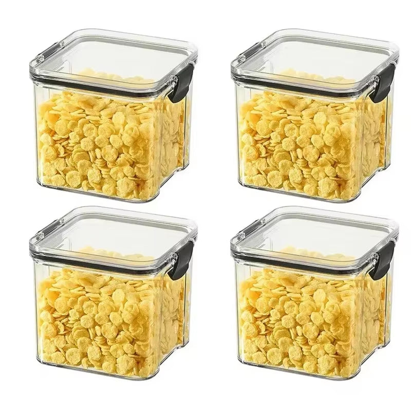 1-4PCS Sealed Jars Kitchen Organizer Grain Storage Boxes Large Capacity Sealed Container Seasoning Jars Set Fresh-Keeping Tank