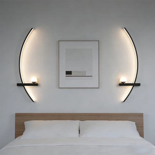 LED Wall Lamp Modern 55/105CM Black for Living Room Bedroom Bedside Corridor Study Room Cloakroom Decorative Lighting Fixtures