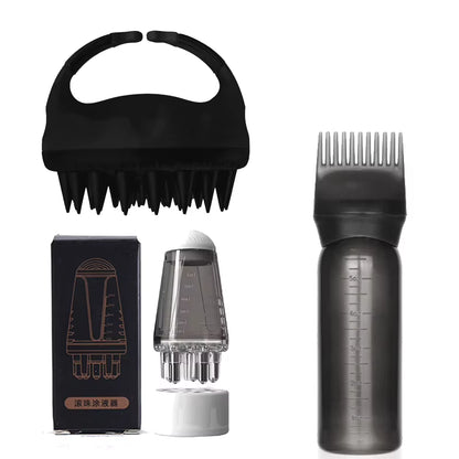 2/3Pcs Professional Scalp Care Set Massaging Brush Oil Applicator - for Hair Growth Scalp Treatment Deep Nourishment Waterproof