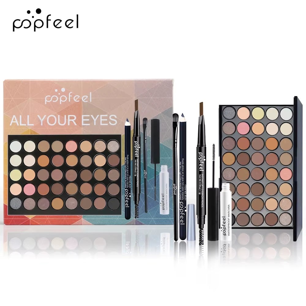 Eye Makeup Set, Eyeshadow Palette, Eyeliner, Mascara, Eyebrow Pencil, Makeup Tool Set Box, Gifts for Women