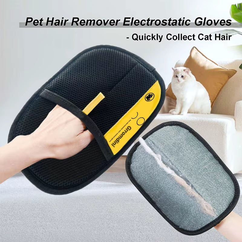 Pet Hair Remover Electrostatic Gloves, 2025 New Pet Hair Removal Glove for Cats & Dogs