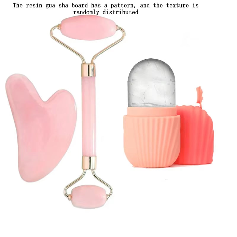 1/2/3Pcs Ice Face Roller Facial Skincare Ice Roller Set,Facial Roller Guasha Facetool Set,Face Massage Roller Lifting Contouring