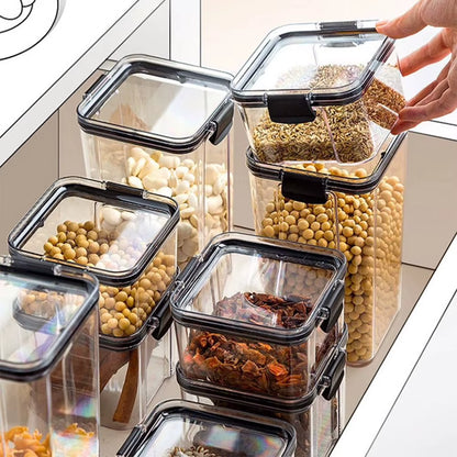 1-4PCS Sealed Jars Kitchen Organizer Grain Storage Boxes Large Capacity Sealed Container Seasoning Jars Set Fresh-Keeping Tank