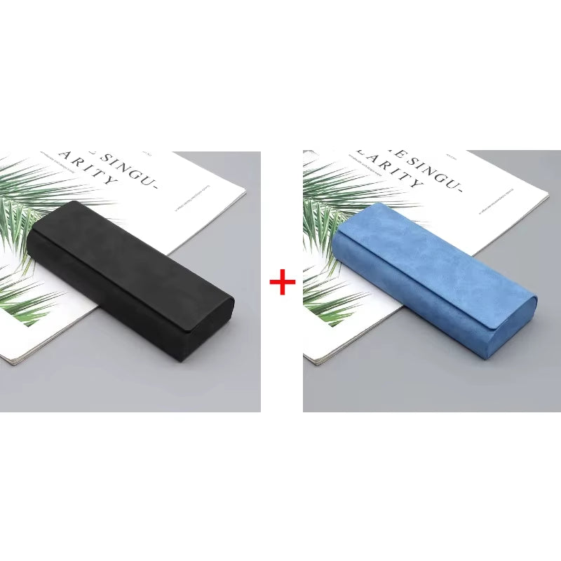 1/2Pcs Simple Leather Eyewear Case Optical Retro Myopia Glasses Sunglasses Storage Box Fashion for Men and Women