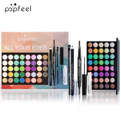 Eye Makeup Set, Eyeshadow Palette, Eyeliner, Mascara, Eyebrow Pencil, Makeup Tool Set Box, Gifts for Women