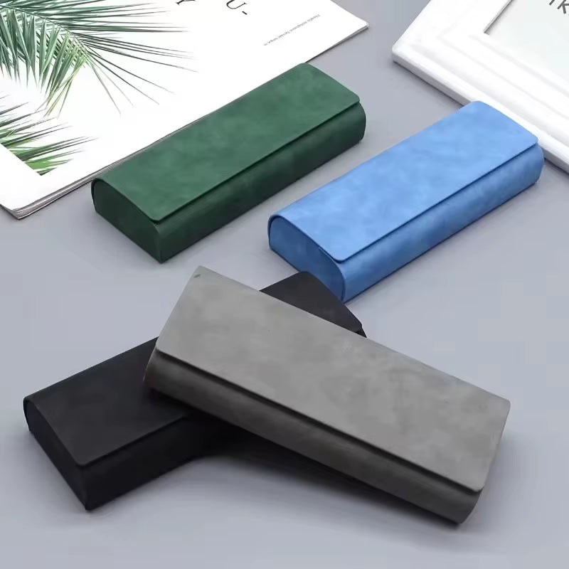 1/2Pcs Simple Leather Eyewear Case Optical Retro Myopia Glasses Sunglasses Storage Box Fashion for Men and Women