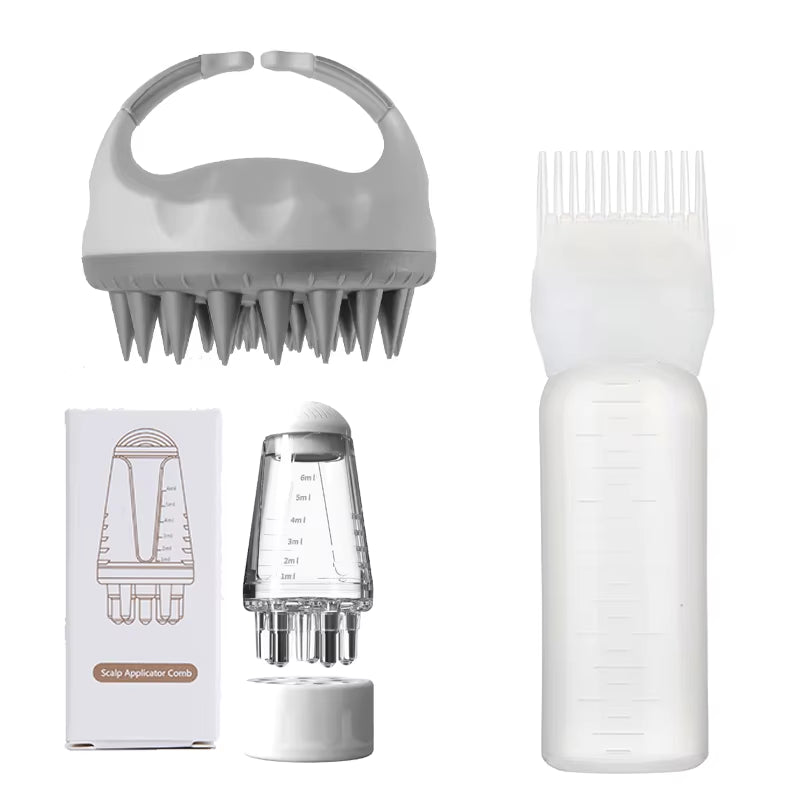 2/3Pcs Professional Scalp Care Set Massaging Brush Oil Applicator - for Hair Growth Scalp Treatment Deep Nourishment Waterproof